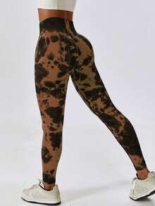 Women Sports Leggings - 棕色 - 查看 2