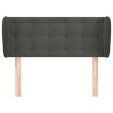 vidaXL Kopfteil mit Ohren Dunkelgrau 83x23x78/88 cm Samt - Grau - Übersicht 3