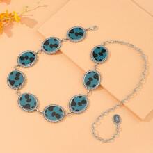 New Vintage Acrylic Alloy Printed Milk Texture Adjustable Waist Chain/Belt, Women Waist Decor