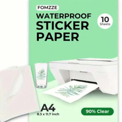 90% Transparent Non-Waterproof Adhesive Paper, Suitable For Inkjet And Laser Printers, Size: 21.08 X 29.72 Cm