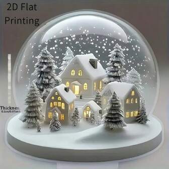 2D 亚克力雪球雕像，带有房屋和树木 - 建筑主题收藏品，适合各种房间类型 - 适合室内和室外装饰、圣诞节、万圣节、复活节、感恩节 - 无需电力 - 送给朋友的完美礼物