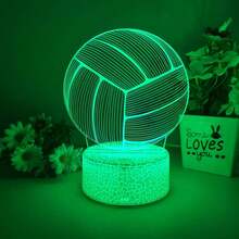 1 قطعة إضاءة ليلية ثلاثية الأبعاد لكرة الطائرة، لمبة مكتب تغيير لون 7 ألوان بلمس، مناسبة لغرفة النوم والمنضدة والصالة، مناسبة كهدية عيد ميلاد وأعياد، تعمل بالطاقة من منفذ USB