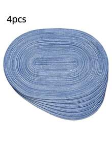 Khăn trải bàn hình bầu dục bằng vải cotton dệt, kích thước 12x18 inch, khăn trải bàn ăn hình bầu dục, khăn trải bàn dệt tự nhiên chịu nhiệt, thích hợp cho các buổi họp mặt gia đình, đám cưới, tiệc tùng (Màu xanh dương) - Màu xanh lam - Xem 8