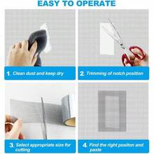 Kit de Reparacin de Mosquiteros para Ventanas y Puertas, Repair Window Screen and Screen Door Tears Holes Window Screen Mesh, Adhesivo fuerte de alta calidad 5x 5 MTS Negro 2 pcs - inicial - Ver 4