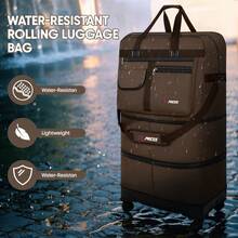 36" Collapsible Suitcases With Wheels,Expandable Foldable Luggage Bag With Hardshell Base Case,Large Capacity Rolling Travel Bagfor Home Storage & Trip,Handbags Hand Bag For Travel Back To School Business Outdoor Holiday Vacation Sport Sports Travel Essentials,For Storing Winter Clothes Fall Clothes Hand Bags Gym Bag - 巧克力 - 查看 6