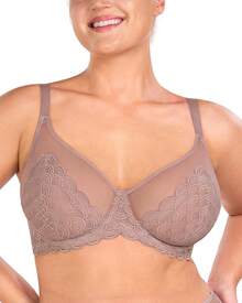 HSIA Minimizer Bras Women Large Bust Full Coverage Lace Plus Size Bra - Scales - Brown Purple - View 12