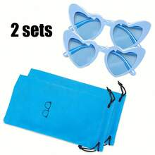 1-10 件可爱有趣的心形装饰时尚眼镜，男女皆宜，适合婚礼派对、舞会等，白色，圣诞节