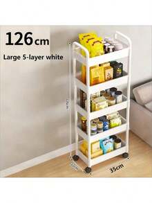 5层滚动收纳车，加厚管，坚固承重收纳箱，滚动收纳车，360度旋转，耐用塑料，承重能力强，适用于节日装饰，卧室，厨房