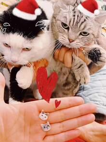 Customized Photo Earrings, Stainless Steel Personalized Engraved Cat/Dog Real Portrait Earrings For Women, Bohemian Style Pet Memorial Jewelry, Birthday Gift For Dog Mom, Pet Lover, Anniversary Gift, Unique Fashion Jewelry For Girlfriend, Suitable For Daily Wear, Party, Anniversary, Valentine's Day, Mother's Day, Wedding, Graduation, Christmas - Clear - View 7