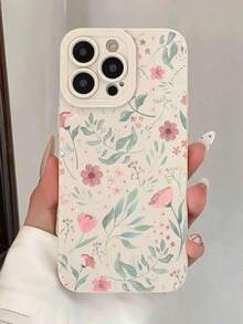 1pc Perforated Ditsy Floral Painted Thick Anti-Drop Phone Case Cover Compatible With IPhone 16/11/16pro/16plus/16promax/16e/15Promax/13/14/12/XS/XR/7G/8P, Galaxy 11/12Pro/12/12X/13Pro/14Pro/15Pro/, 10/9/Note9/12c/Note11pro/Note8Pro - 款式3(1pc) - 查看 11