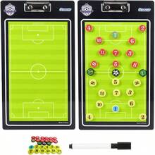 Tablero magntico del Entrenador del ftbol, u200Bu200BTablero del ftbol tctica magntica del Entrenamiento del borrado del ftbol con los imanes, Pluma - Verde - Ver 2
