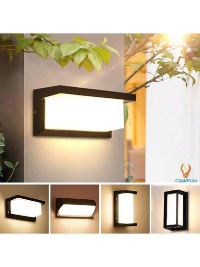 1pc IP65 Waterproof LED Wand Light, s, 6500K Cool Wit Or 3000K Warm White, AC85 365V, 25W Rectangular Moderne Spotlight, Garden, Porch, Balcony, Stairs, Parking Lot Corridor Lighting, Outdoor Lighting Front Door, Patio Fixture, AC8, Lamp view 2