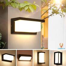 1 件 IP65 防水 LED 壁灯，4 种款式，6500K 冷白或 3000K 暖白，AC85-365V，25W 矩形现代聚光灯，适用于花园、门廊、阳台、楼梯、停车场和走廊照明，前门、露台或花园的户外照明，LED 灯具，AC8，露台灯，露台灯 - 長方形壁燈 - 查看 3