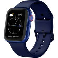 Sport Band Compatible With Apple Watch Bands 46mm 49mm 45mm 44mm 42mm 41mm 40mm 38mm, Soft Silicone Wristband Replacement Strap With Classic Clasp For I Watch Series 10 9 Ultra SE 8 7 6 5 4 3 For Women Men - 午夜藍 - 查看 2