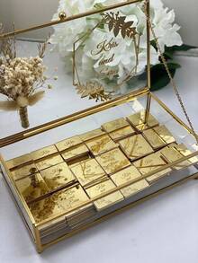 Personalized Wedding Chocolate Favors Tags Custom Arcylic Mirror Gold Or Silver Party Tags For Guest Gifts Custom Christening Baby Shower Name Tag For Party Not Included Chocolate - Multicolor - View 6