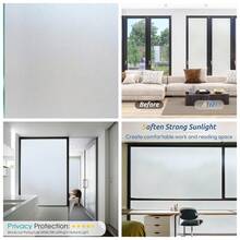 Frosted Window Privacy Film - Non Adhesive Static Cling Glass Stickers Sun UV Blocking Heat Control Door Covering Decals For Home Office - Multicolor - View 2