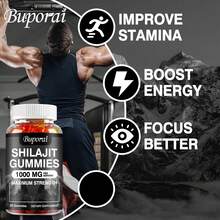 BUPORAI Gomitas de Shilajit: favorecen el cerebro, la energía, la memoria y la concentración, promueven el metabolismo, alivian el estrés y mejoran la salud general - 60 unidades - 60 gomitas - Ver 4