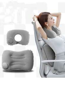 Almohada de siesta portátil para viajes, almohada de apoyo lumbar, almohada de cuello de rebote lento, accesorio para el descanso en la oficina, almohada cervical para viajes en avión, desmontable y lavable a máquina, con bolsa de almacenamiento, artículos esenciales de viaje para el apoyo cervical, accesorios de viaje, vacaciones, verano, regreso a la escuela