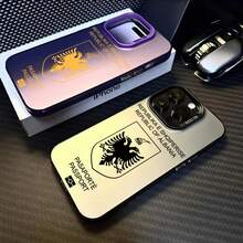 Albania Passport Phone Case Phone case Covercompatible with  16 15 14 13 12 11 Pro Max Black Purple Matte  Soft Candy Abrazine Funda-Covercompatible with  17 Hülle, 17 pro Hülle, 17 promax Hülle - Z1 - Übersicht 1