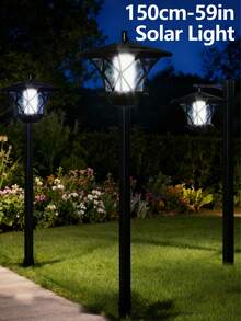 59 英寸太阳能灯柱灯户外 150 厘米太阳能复古路灯适用于花园、草坪、小路、车道、前门/后门（44 厘米/150 厘米）