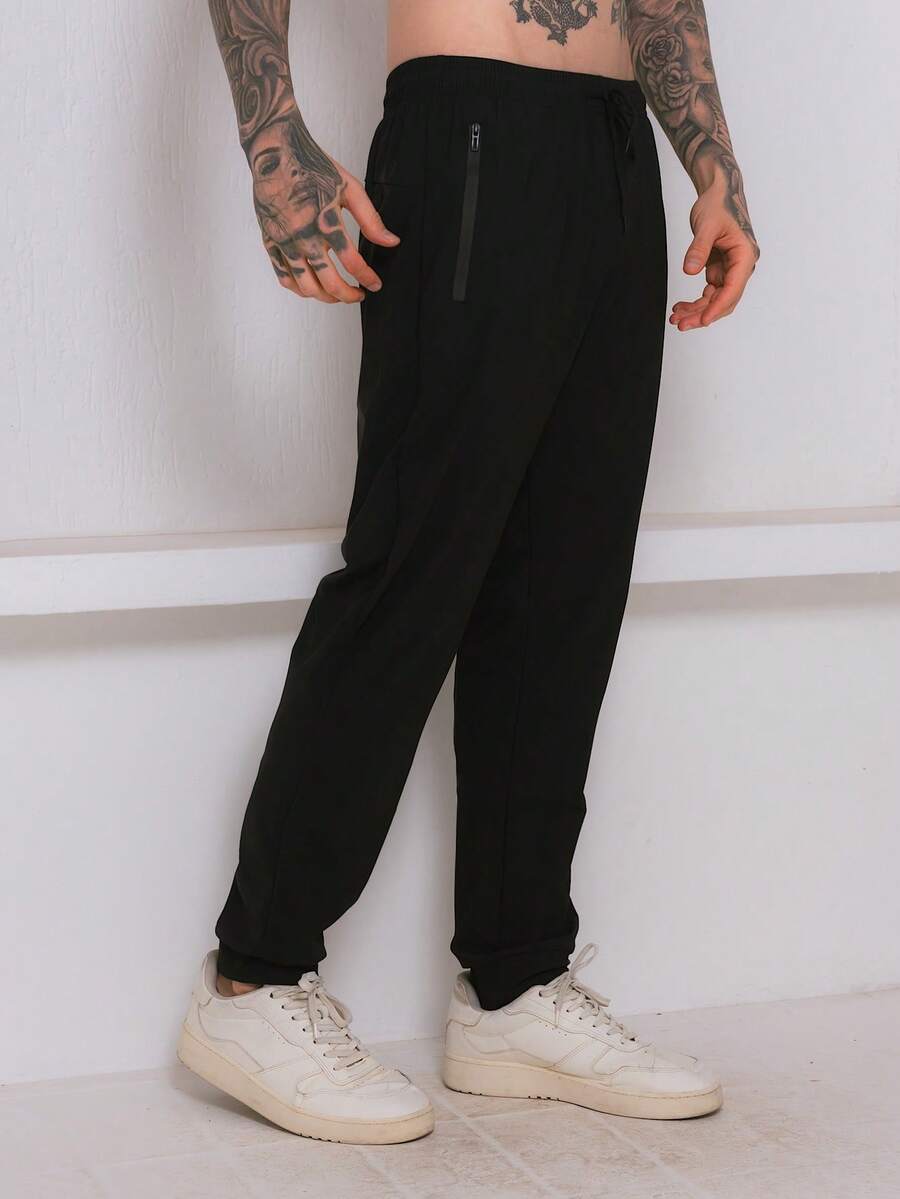 Men's Quick-Drying Ice Silk Pants, Comfortable, Quick-Drying, Academic Sportswear - Bụi hồng - Xem 1