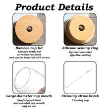 Personalisierter Name, mit gewölbtem Bambusdeckel, individualisierte 500ml Kaffeetasse/Milchteetasse/Wassertasse, mit Deckel und Strohhalm. Ein sinnvolles Geschenk für Familie und Freunde während der Feiertage