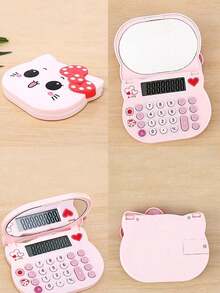 1 pieza con patrón de corazón calculadora - Rosa - Ver 5