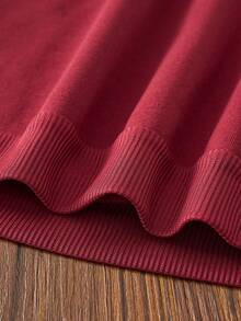 Young Girl Bow & Letter Print Thermal Lined Crew Neck Sweatshirt, Casual Winter