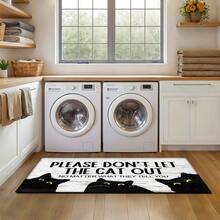 1pc Cute Cat Pattern Printed Rug, Faux Wool Mat - Highly Absorbent, Easy To Clean, Suitable For Home Decor, Farmhouse, Entryway, Indoor, Room, Kitchen, Dining Room, Small Office/Home Office, Sink, Laundry Room, Doormat, Kitchen Mat, Non-Slip Mat