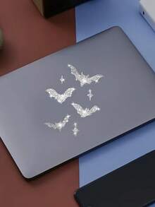 1pc Glossy Reflective Bat & Star Vinyl Decals - Self-Adhesive Cartoon Stickers For Cars, Motorcycles, Laptops - Vibrant Multi-Color Sparkle Design, Easy Apply & Remove, One-Time Use