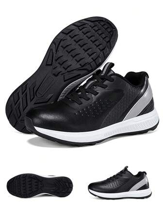 Golf Shoes, High-Quality Leather, Non-Slip Lace-Up, Low-Top Golf Training Shoes, Four Seasons Plus Size Men's Outdoor Casual Sports Shoes