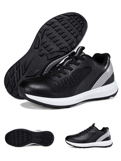 Golf Shoes, High-Quality Leather, Non-Slip Lace-Up, Low-Top Golf Training Shoes, Four Seasons Plus Size Men's Outdoor Casual Sports Shoes