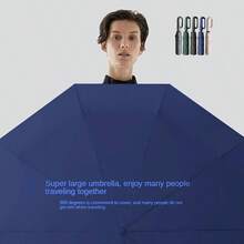 - Paraguas plegable de de viaje, 10 costillas, apertura y cierre automtico, mochila ligera porttil, sombrilla de coche para exteriores, sollluvia, proteccin anti 99, UPF 50, - Azul Marino - Ver 4