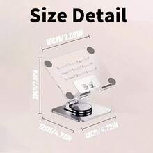 Acrylic Tablet Stand | 360-Degree Rotatable & Foldable | Desktop Holder For IPad And Smartphones | Clear, Sleek Design With Metal Accents | Ideal For Live Streaming And Internet-Famous Classes | Sturdy Base For Home Office Use, Desktop Gadget Holder | Modern Tablet Stand | Acrylic Construction, Tablet Holder Stand
