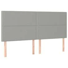 vidaXL Testiera a LED Grigio Chiaro 180x5x118/128 cm in Tessuto - Grigio - Visualizzare 4