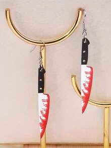 1 Paar rote Taschenmesser Tropfen Ohrringe für Frauen für Halloween Party Schmuck Halloween Geschenk