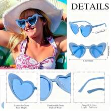 1-10 件可爱有趣的心形装饰时尚眼镜，男女皆宜，适合婚礼派对、舞会等，白色，圣诞节