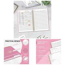 Accounting Ledger Book Small Business Bookkeeping Personal Use, Expense Tracker Notebook Family Budget, Bookkeeping Record Book, Income And Expense Log Book - 8.4x 6.1 Pink - Pink + Medium(8.4" X 6.1" ) - View 1