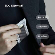 - Pinzas para dinero de fibra de carbono autntica con constelacin para dinero minimalistas clips de bolsillo frontal - muerte - Ver 3