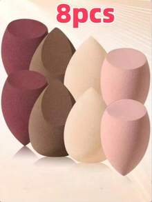 8 piezas de esponjas de maquillaje, adecuadas para corrector en crema y en polvo, aplicador de maquillaje en polvo suelto
