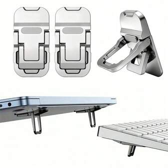 Durcord 2pcs Adjustable Laptop Invisible Bracket Stand - Sleek,Mini Cooling Stand Support Folding Keyboard Base,Portable Keyboard Riser With Secure Clamp For Notebooks, Easy To Install, Portable Laptop Accessory,Modern Laptop Support
