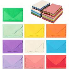 20-Piece Set, Includes Creative Kraft Paper Vintage Envelopes And Greeting Cards, Featuring A Blank Wavy Lace Design, Perfect For Handwritten Birthday Wishes, Thank-You Cards, And Letters. Suitable For Weddings, Engagements, New Year's Greetings, Party Invitations, Valentine's Day Handwritten Cards, And Business Correspondence. - Multicolor - View 7