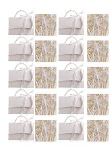 20/10pcs-Faux Pearl Decor Gift Bag, Simple Wrapping Bag For Party,Pearl Handle Decor Paper Gift Box,Exquisite White Gift Packaging Box For Valentine's Day Wedding Gift,Letterpress Printing Flower Box Mini Packaging Bags Paper Box For Gift Set Box Small Gift Bags Wedding Favors Party Decor,Mother's Day Gifts,Gift,Bridal Shower Autumn,Valentine's Day Party Favors