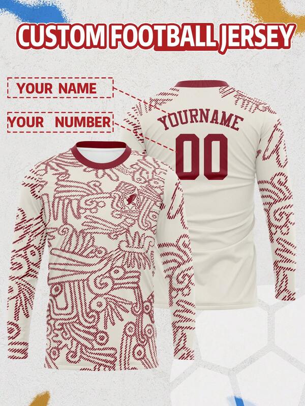 Mexico Men's Football Long Sleeve Sweatshirt & Teens' Crew Neck Comfortable Sports Top, Suitable For Football Team Matches, Training, Daily Fitness, Outdoor Activities And Casual Gifts - Commemorative Souvenirs