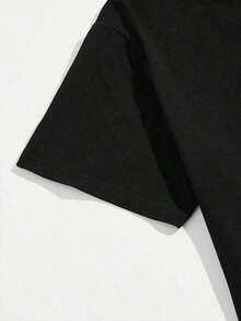 Camiseta de manga corta de corte holgado con estampado de moda para hombre | Diseño exquisito | Esencial para el verano | Fácil de combinar, muestra tu look - Negro 1 - Ver 3