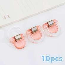 10 buc cleme transparente colorate, cleme solide pentru clasificarea fișierelor în stil minimalist, potrivite pentru sortarea fișierelor de la birou și școală.