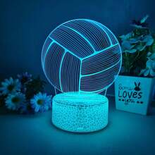 1 قطعة إضاءة ليلية ثلاثية الأبعاد لكرة الطائرة، لمبة مكتب تغيير لون 7 ألوان بلمس، مناسبة لغرفة النوم والمنضدة والصالة، مناسبة كهدية عيد ميلاد وأعياد، تعمل بالطاقة من منفذ USB