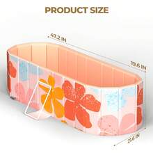 GCCSJ 47" Oval Foldable Ice Bath Tub – Portable Insulated Cold Plunge With 5-Layer Technology, Quick Drain & Waterproof Lid, No-Inflation Free-Standing Soaker For Post-Workout Recovery, Home Spa, Outdoor Camping (Pink) - Pink - View 3