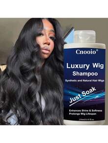 Champú para pelucas, desenreda y antiencrespamiento, hidrata y humecta, promueve la sedosidad y el brillo 250 ML Consistente con queratina, aceite de argán marroquí, champú de agua de arroz para: cabello humano, pelucas sintéticas, cuidado y mantenimiento diario