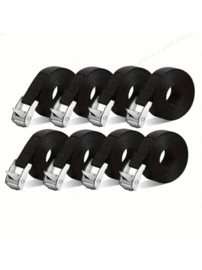 Schwere, verstellbare Zurrgurte - mit Schnellverschluss-Ratsche - Schwarz, geeignet zum Sichern von Fahrrädern, Motorrädern, Lastwagen, Anhängern, Gepäck und Ladung